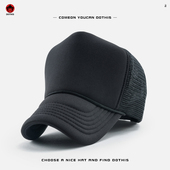 帽子男春夏季 潮加高网帽休闲百搭棒球帽硬顶鸭舌帽货车帽学生 韩版