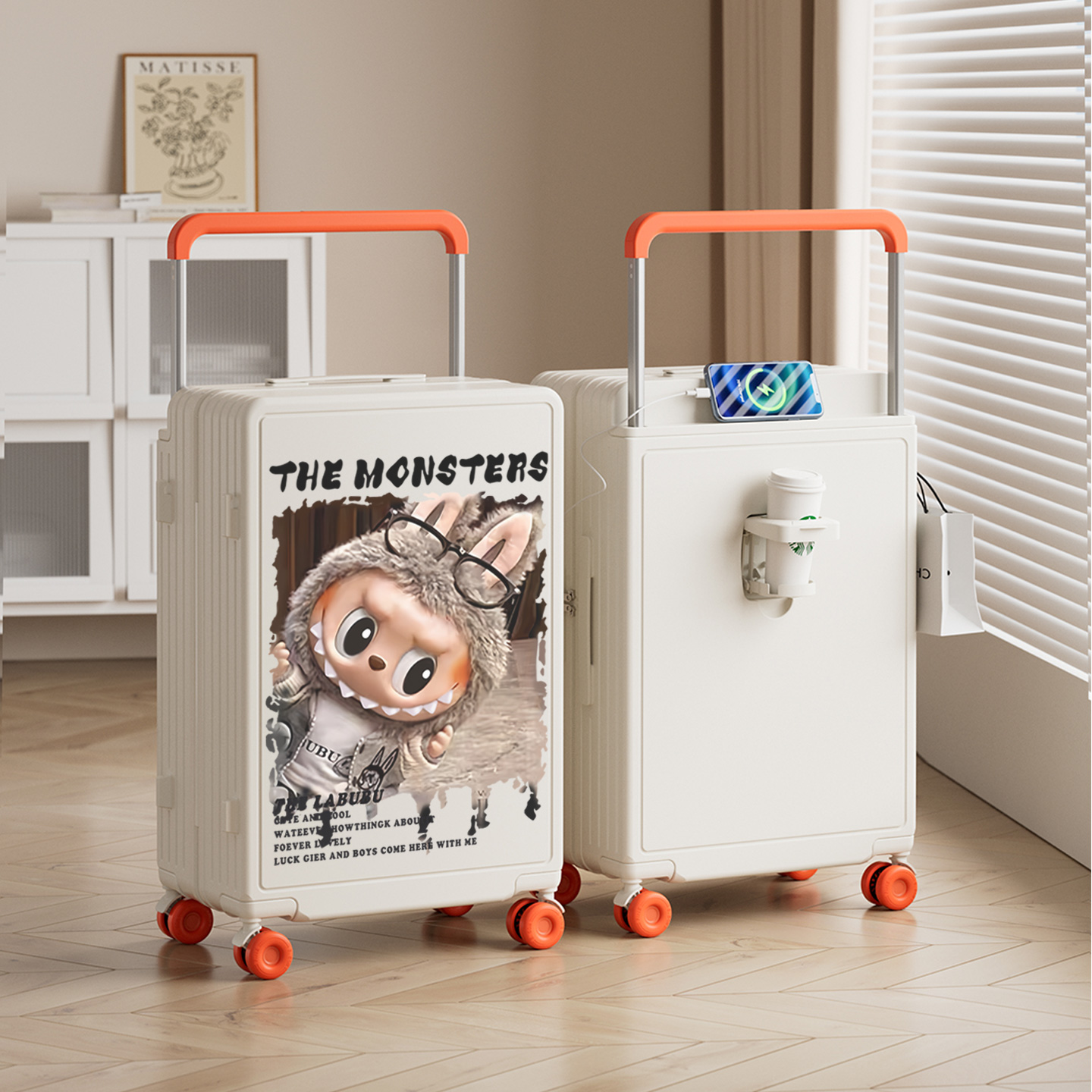 宽拉杆行李箱女学生24寸印花密码皮箱2025新款高颜值卡通旅行箱男