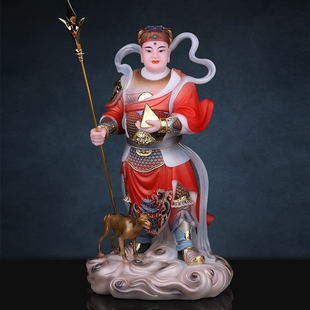 二郎神神像华光大帝灌口二郎哮天犬站像清源妙道真君佛像供奉摆件