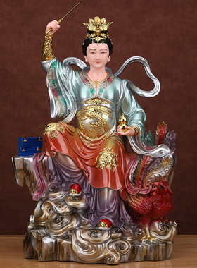 九天玄女神像玄天圣母娘娘像体真身保家摆件家用佛堂供奉树脂佛像