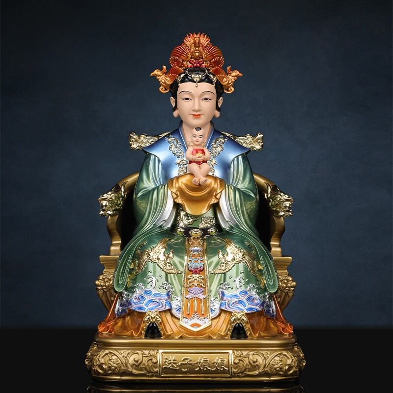 送子娘娘神像树脂居家供奉泰山注生妈子孙娘娘圣母元君佛像摆件