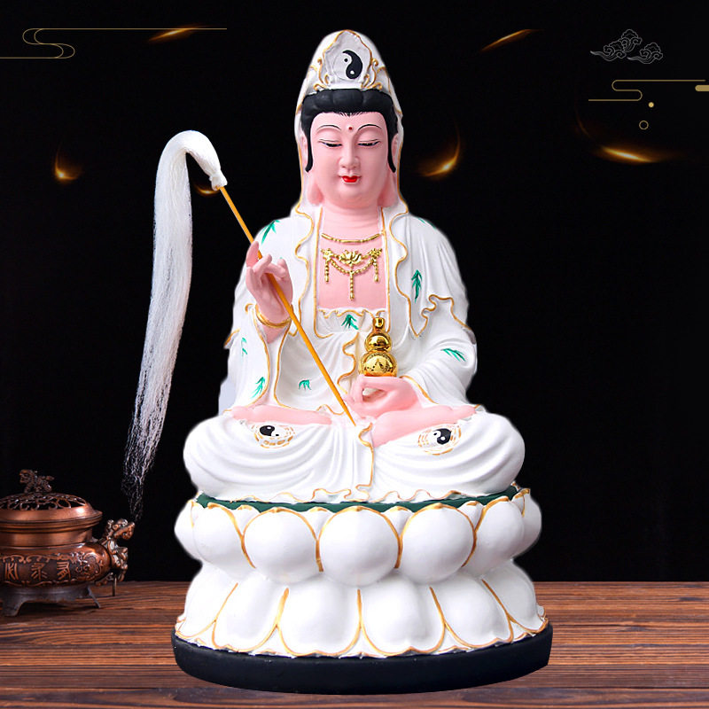 慈航道人神像圆通自在天尊慈航真人女仙姑家用寺庙供奉树脂摆件
