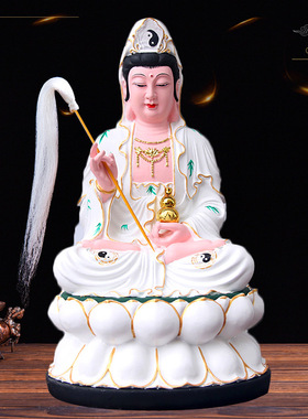 慈航道人神像圆通自在天尊慈航真人女仙姑家用寺庙供奉树脂摆件