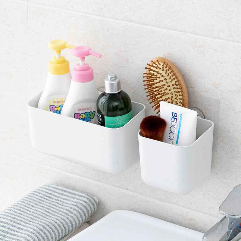方形长壁挂式沥水收纳盒牙膏牙刷收纳架墙壁挂置物架多功能储物盒,收纳整理,壁式收纳盒,淘宝优惠券,粉丝福利购,淘宝优惠卷