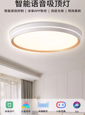 110V-220V智能APPled卧室吸顶灯现代简约书房主卧餐厅圆形 灯具