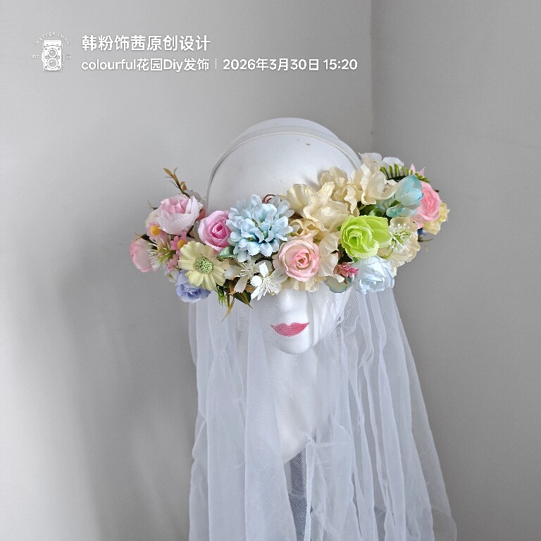 森系手工布艺花朵发箍提升美感