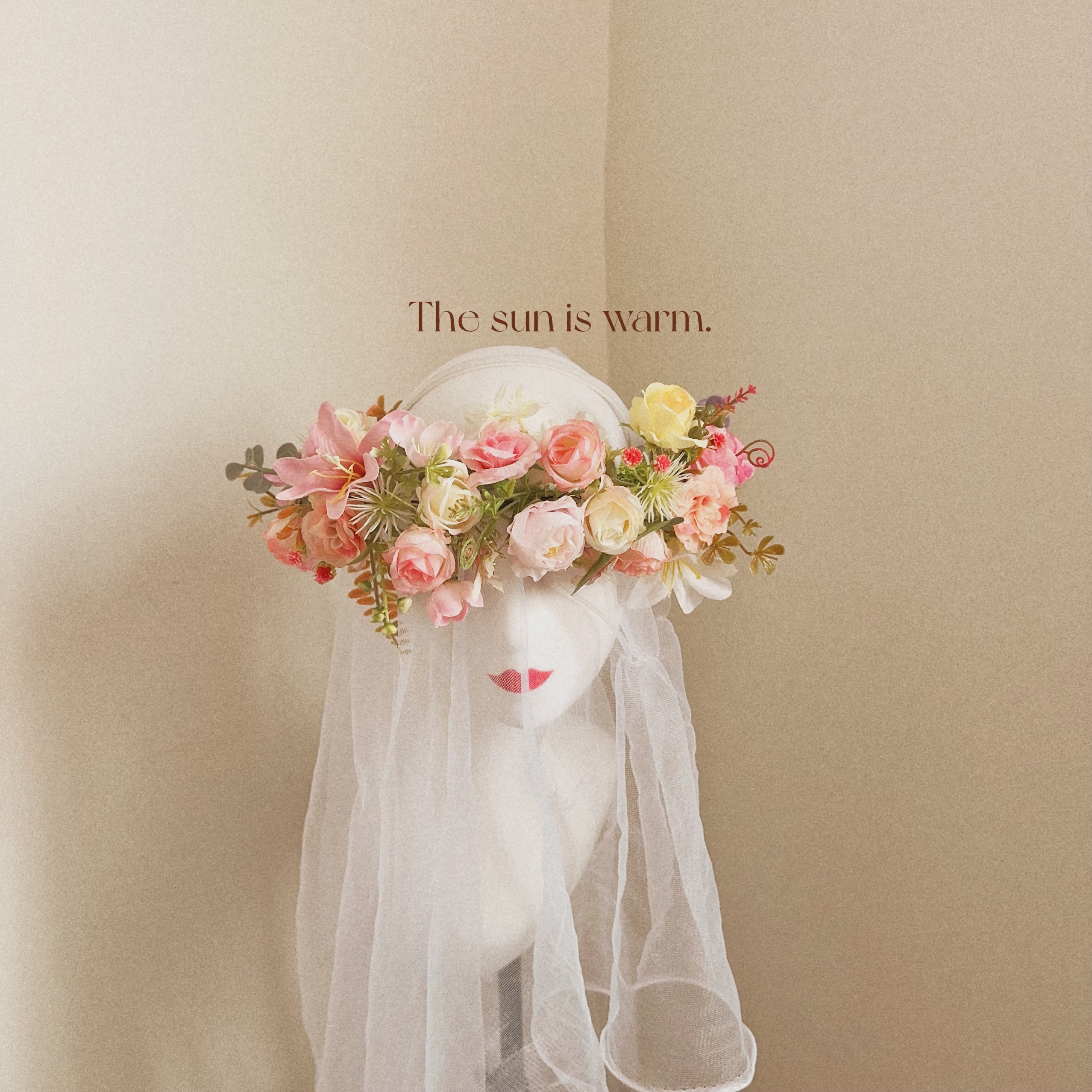 森系仙女风粉色玫瑰花朵花环新娘婚礼拍照道具复古优雅头饰发饰