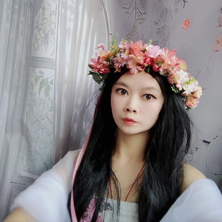 韩粉加密绢花粉色加厚大花朵花环