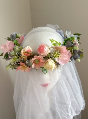 森系花朵花仙子舞台演出新娘头花