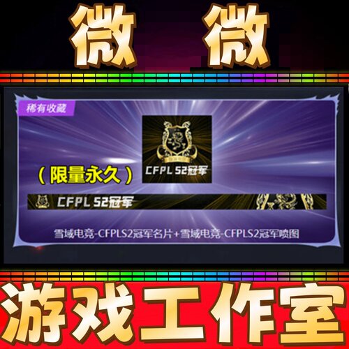 CF雪域电竞-CFPLS2冠军名片+喷图涂 永久 非蓝天白云PL总决赛名片