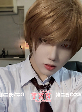 次元优选-第二氏 DEATH NOTE 死亡笔记 夜神月 学霸棕COS假发 L11