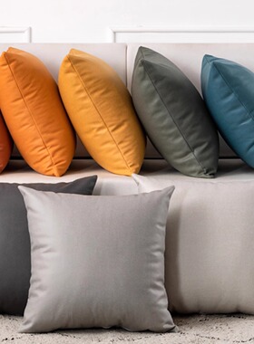 轻奢科技布汽车抱枕爱马橙色沙发靠枕客厅靠垫舒适车载腰枕枕套