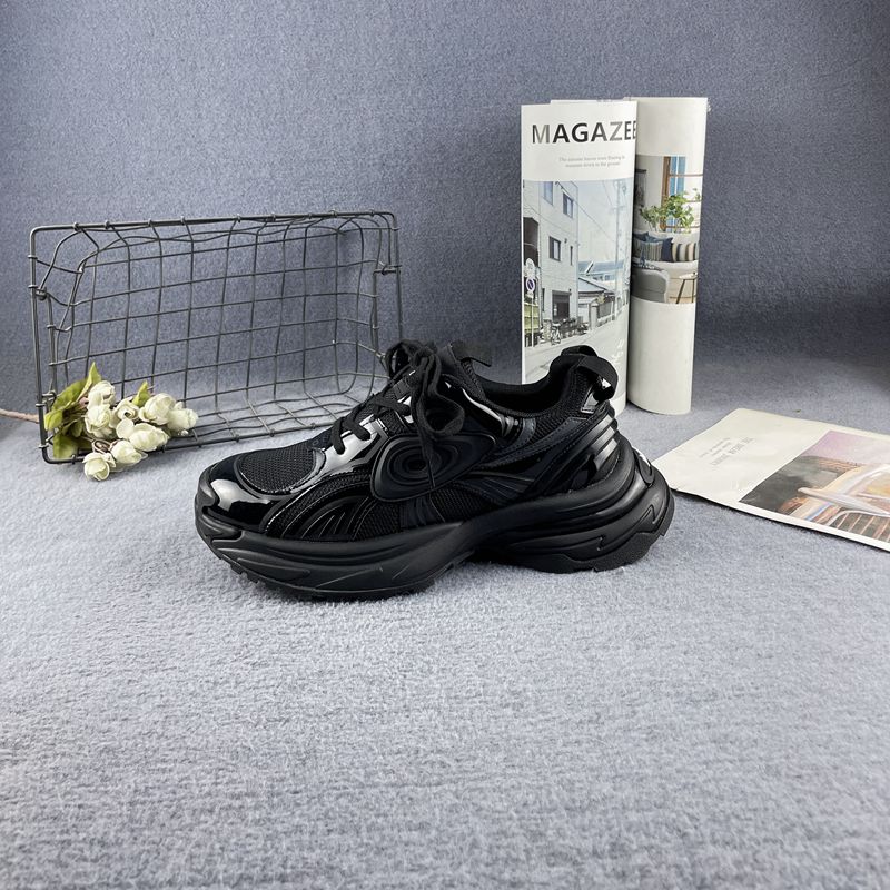 真皮网面增高厚底防滑时尚老爹鞋