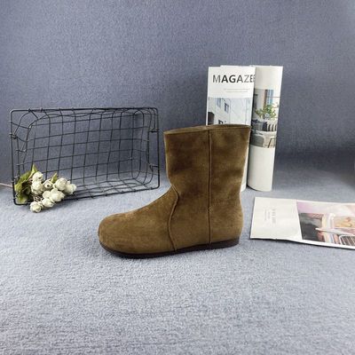 圆头平底套筒单里显瘦勃肯短靴女