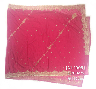 沙漠草原旅游拍照亮片纱丽波西米亚影楼写真印度披肩头纱围巾女装