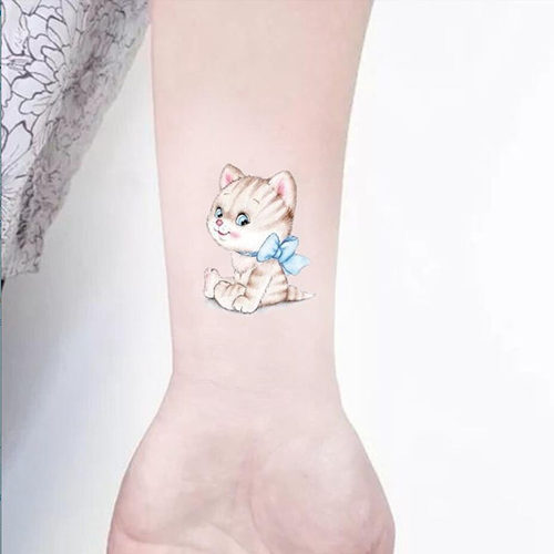 猫咪持久小公主手臂tattoo纹身贴
