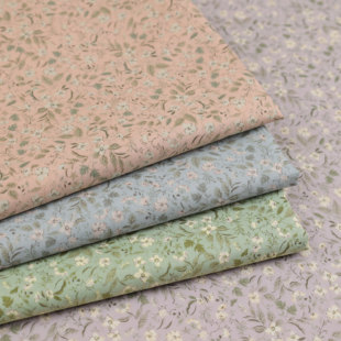 服装 日本进口60支纯棉布料小小植物舒适裙子碎花印花柔软夏季 面料