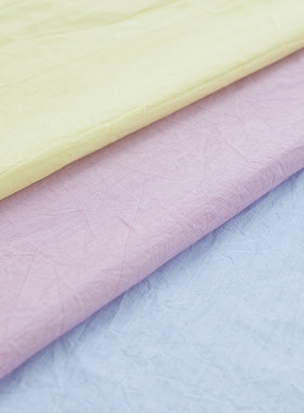日本进口品牌色织棉混纺面料水洗肌理感手工DIY服装布料云汐纹章