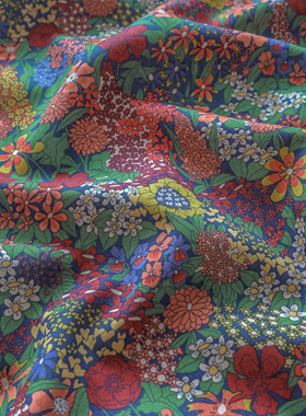 英国正品liberty面料100支lawn长纤棉柔软连衣裙服装布席亚拉红色