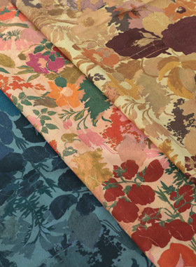 英国正品liberty面料100支lawn长纤棉手工上衣裙子服装布宣纸之影