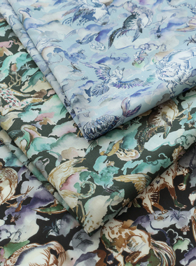 英国正品liberty100支lawn长纤棉面料柔软手工服装布料山海经故事