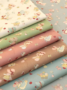 日本进口20支纯棉面料ALTO舒适柔软服装布手工装饰小物苏姑娘漫步