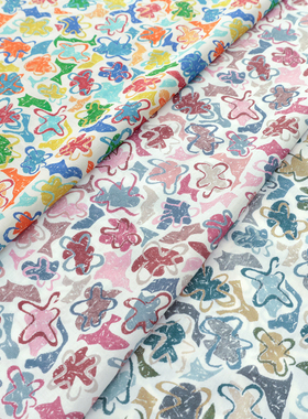 英国正品liberty面料100支lawn长纤棉服装手工纯棉布料蜡笔嘉年华