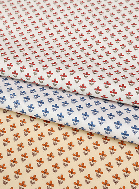 日本进口sevenberry60支纯棉布料软透气手工裤子上衣服装向阳小花