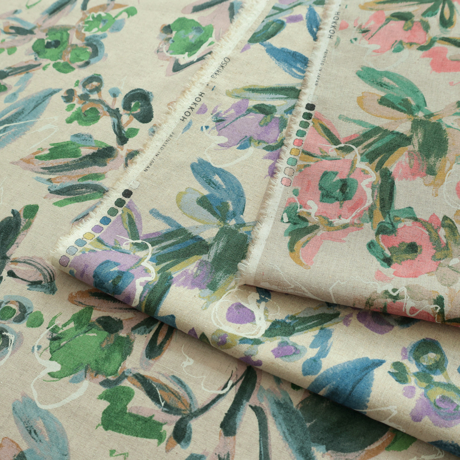 日本进口hokkoh棉麻面料印花