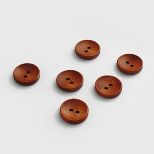 饰纽扣 裙子包袋装 韩国进口扣子18mm圆形服装 围裙饰品棕色木质童装