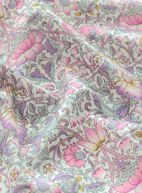 英国正品liberty面料100支lawn长纤棉手工柔软舒适连衣裙洛登粉色