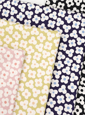 日本进口布料seven30支斜纹混纺印染手工靠枕包服装面料简约花影