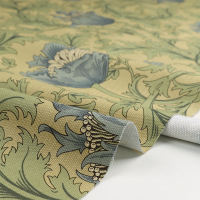 Japanese imported William Morris canvas fabric, sea anemone flower hand-wrapped tablecloth, dyed pure cotton fabric, master's cloth thumbnail 3