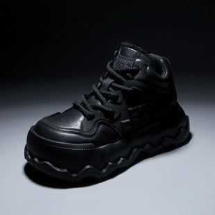 高帮板鞋 高街老爹鞋 舒适宽版 冬冬加绒厚底保暖运动休闲鞋 潮男 男鞋