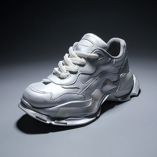 百搭运动休闲鞋 时尚 个性 脏脏鞋 潮 秋冬新款 擦色男鞋 厚底增高老爹鞋