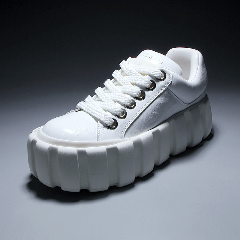 运动鞋时尚低帮松糕鞋春款男鞋牛皮厚底增高饼干鞋舒适面包鞋板鞋