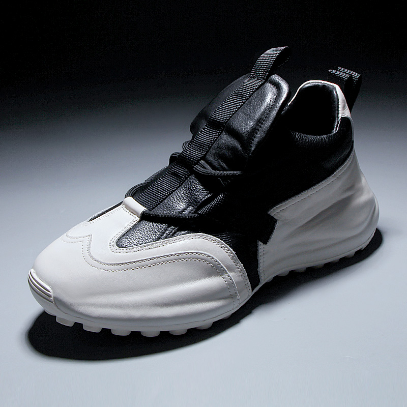 厚底老爹鞋男真皮包跟运动休闲鞋