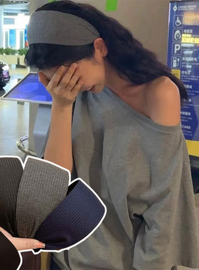 复古灰色针织发箍女韩系遮发缝宽边洗脸运动发带头箍防滑发卡发饰