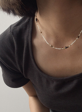 串珠项链复古锁骨链轻奢项链