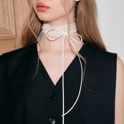 多层叠戴设计感芭蕾风锁骨颈带