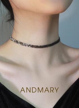 复古小众项链女黑色高级感choker