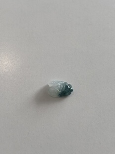天然缅甸翡翠A货 冰种飘蓝花翡翠知了 翡翠蝉吊坠 手机链 钥匙链