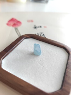 天然翡翠A货 冰种飘蓝花吊坠