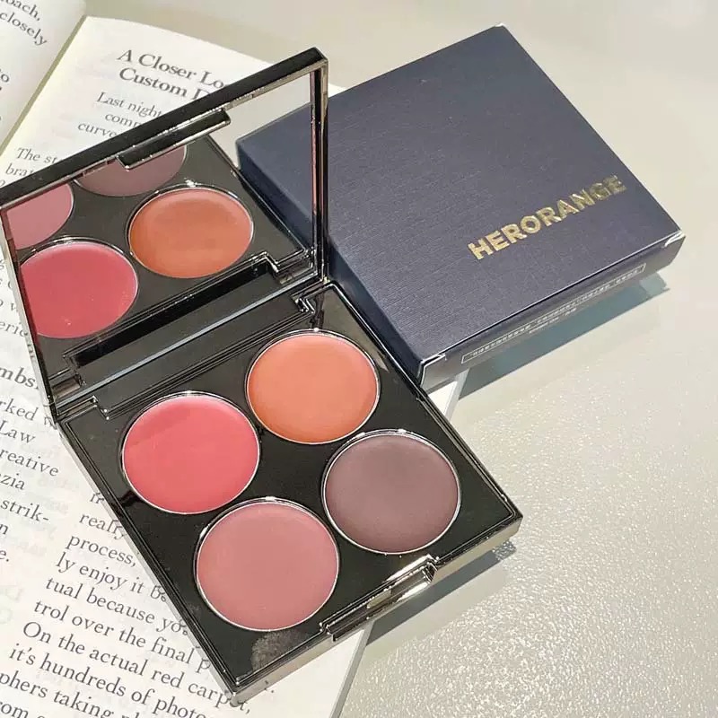 HERORANGE四色腮红盘柔光映彩自然显色裸妆哑光多用膏胭脂腮红
