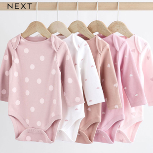 純棉包臀爬服 拆單現貨英國NEXT女寶寶三角包屁哈衣信封領春秋長袖