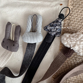 发夹收纳带～韩系ins卡通布艺可爱蘑菇兔子发饰展示挂壁装 饰绳