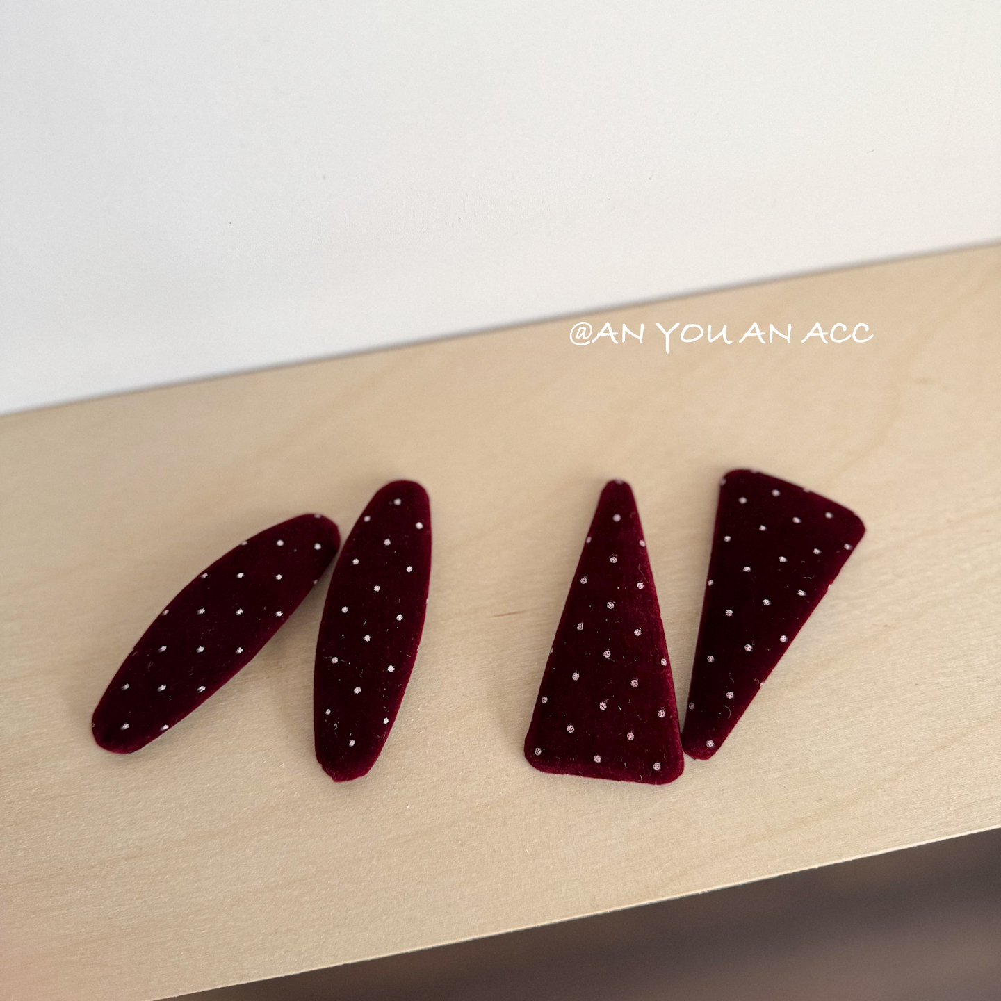 2个气质千金风新年红色复古波点丝绒bb夹简约高级感碎发刘海夹