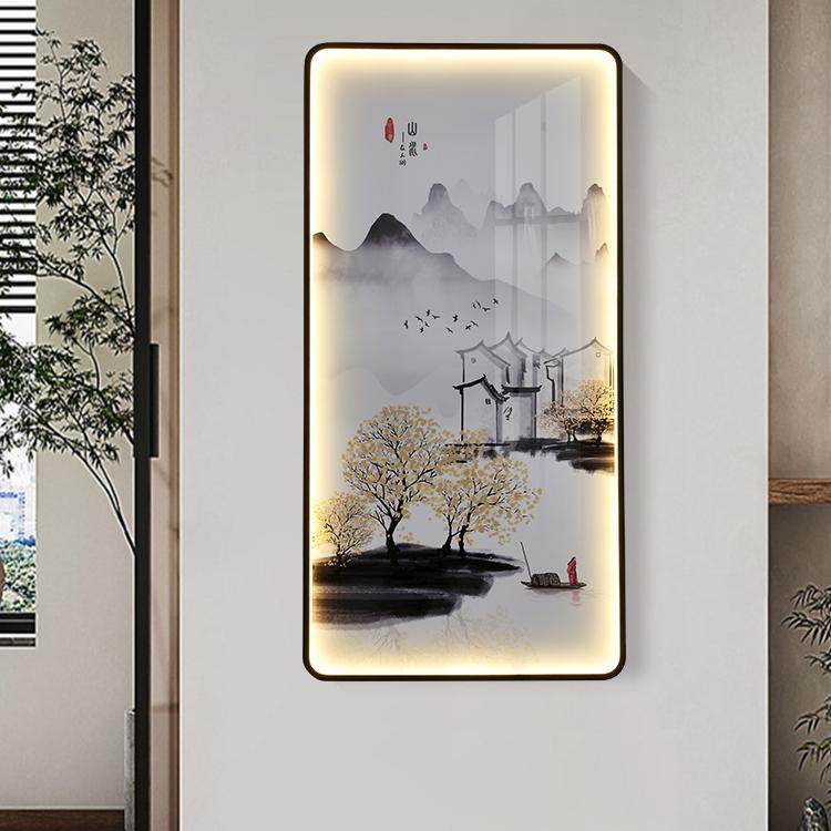 创意新中式玄关壁灯壁画灯楼梯人体感应客厅卧室书房装饰挂画壁灯