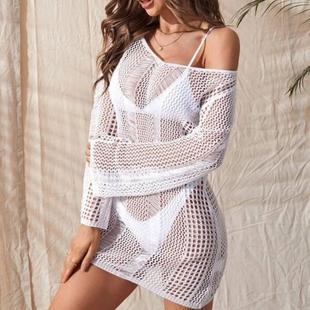 Knitted backless sexy bikini swimsuit cover up