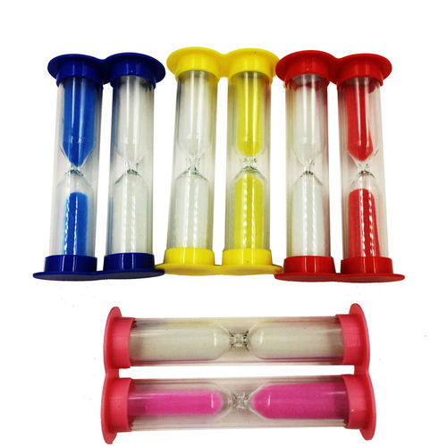 塑料沙漏2连体防摔沙漏10+30+60秒+2+3+5分钟计时器科教玩具